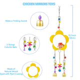 Longer Chain Chicken Toys for Coop Accessories 7PCS, Chicken Swing Ladder Perch roosts, Chicken Xylophone Mirror with Bells Vegetable Fruits Hanging Chicken Feeder for hens Bird Parrot