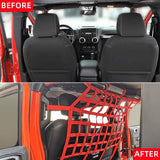 POETRYXIAO Rear Seat Isolation Pet Net, Back Seat Divider for Dog for 2007-2020 Jeep Wrangler JK JL Gladiator JT 2/4 Door(Red)