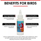 Morning Bird Calcium Plus Liquid for Birds – Bird Vitamins for Strong Eggshells, Healthy Bones, and Baby Bird to Support Growth, Breeding, and Wellness for All Birds 2 Fl Oz