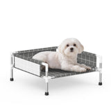 Elevated Dog Bed with 3-Sided Fence - Raised Pet Bed with Non-Slip Feet, Durable Elevated Couch for Small Dogs, Indoor/Outdoor Use with Easy-Clean Fabric