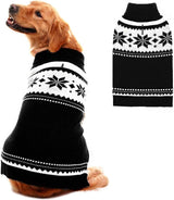 Mihachi Dog Sweater - Winter Coat Apparel Clothes with Colorful Stripes for Cold Weather, Black ML