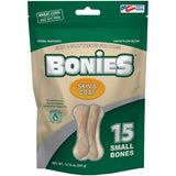 Bonies Natural Skin & Coat Formula Small-Sized Single Bone - Promote Silky Coat & Healthy Skin, Healthy Teeth & Fresh Breath, Low Calories - Chicken Flavor, Small Dogs, 15 Count