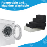 PRIMEPATIO Dog Stairs for Small Dogs, 4 Step Pet Stairs for High Beds and Couch, Dog Steps for Bed Balanced 18" H, Foldable Pet Ramp for Large Cats Climb, Non-Slip Bottom Doggy Step, Black