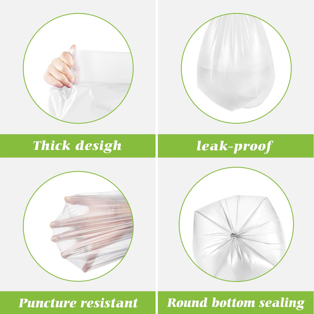 Teivio Small Trash Bags 4 Gallon 120 Counts Garbage Bags, Bathroom Trash Can Bin Liners, Small Plastic Bags for home office kitchen, fit 12-15 Liter, 3,3.5,4.5 Gal, Clear