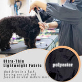 suweisua Dog Grooming Smock for Men Women, Anti-Static Smock for Pet Shop Dog Cat Grooming Bathing, Long Sleeves, Water Resistant and Hair Proof, (Black with Print Schnauzer L)