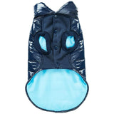 Blueberry Pet Cozy & Comfy Windproof Lightweight Quilted Fall Winter Glossy Dog Puffer Jacket in Navy Blue, Back Length 12.5", Size 10, Warm Coat for Small Dogs
