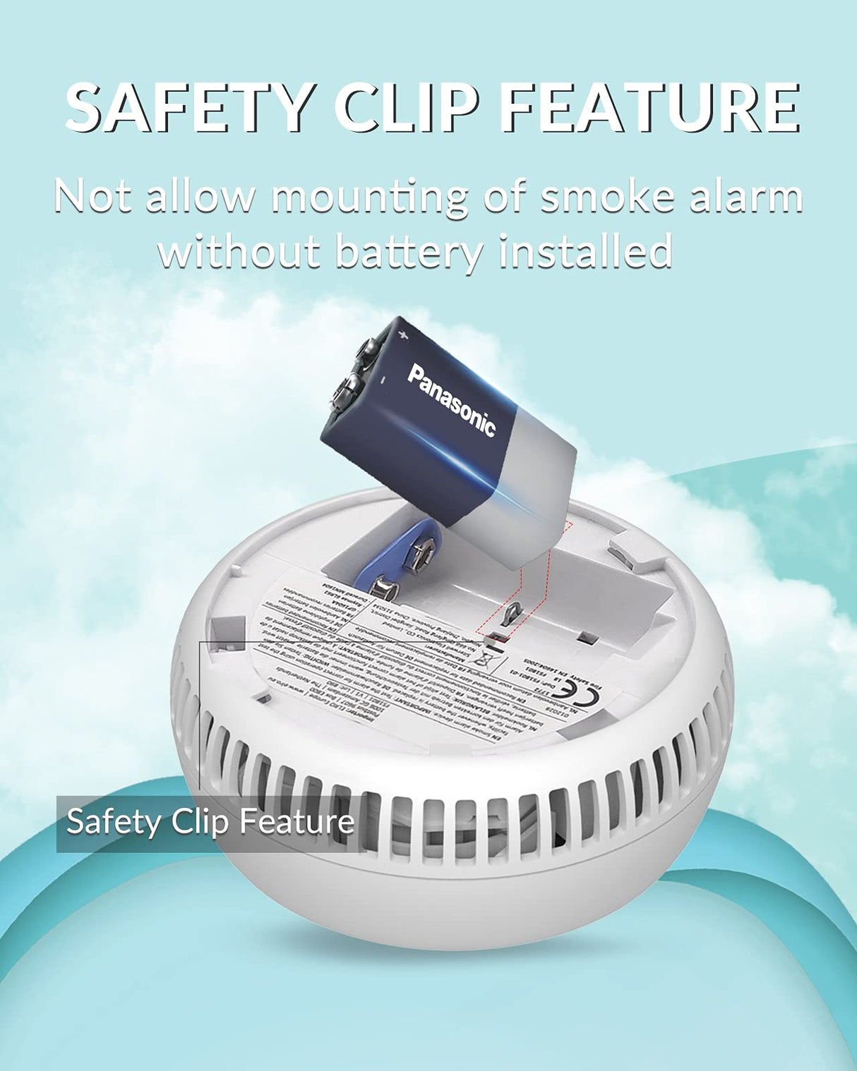 Ecoey Smoke Alarm Fire Detector with Photoelectric Technology and Low Battery Signal (Battery Include), Fire Alarm with Test Function for Home, Bedroom, FJ136GB, 3 Packs