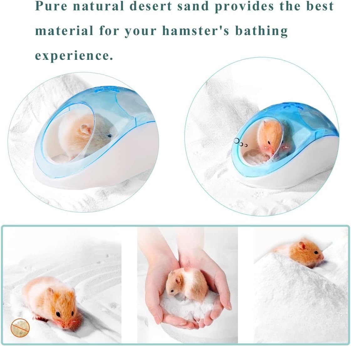 JFWOD Hamster Bath Sand, 15.4lb Dust Free Desert Sand or Potty Litter Sand for Hamster Chinchillas Gerbil Syrian Mice Small Animals(White)