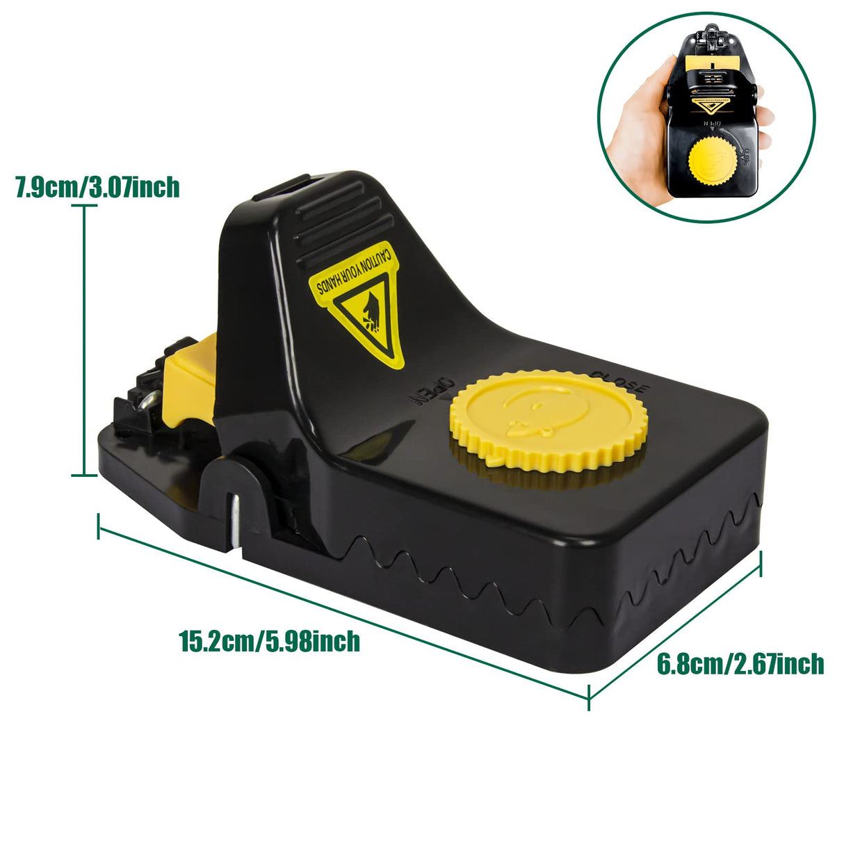 SZHLUX 4 Pack Mouse Traps, Mouse Traps Indoor for Home, Small Mice Trap and Reusable Mouse Trap (Large), Black