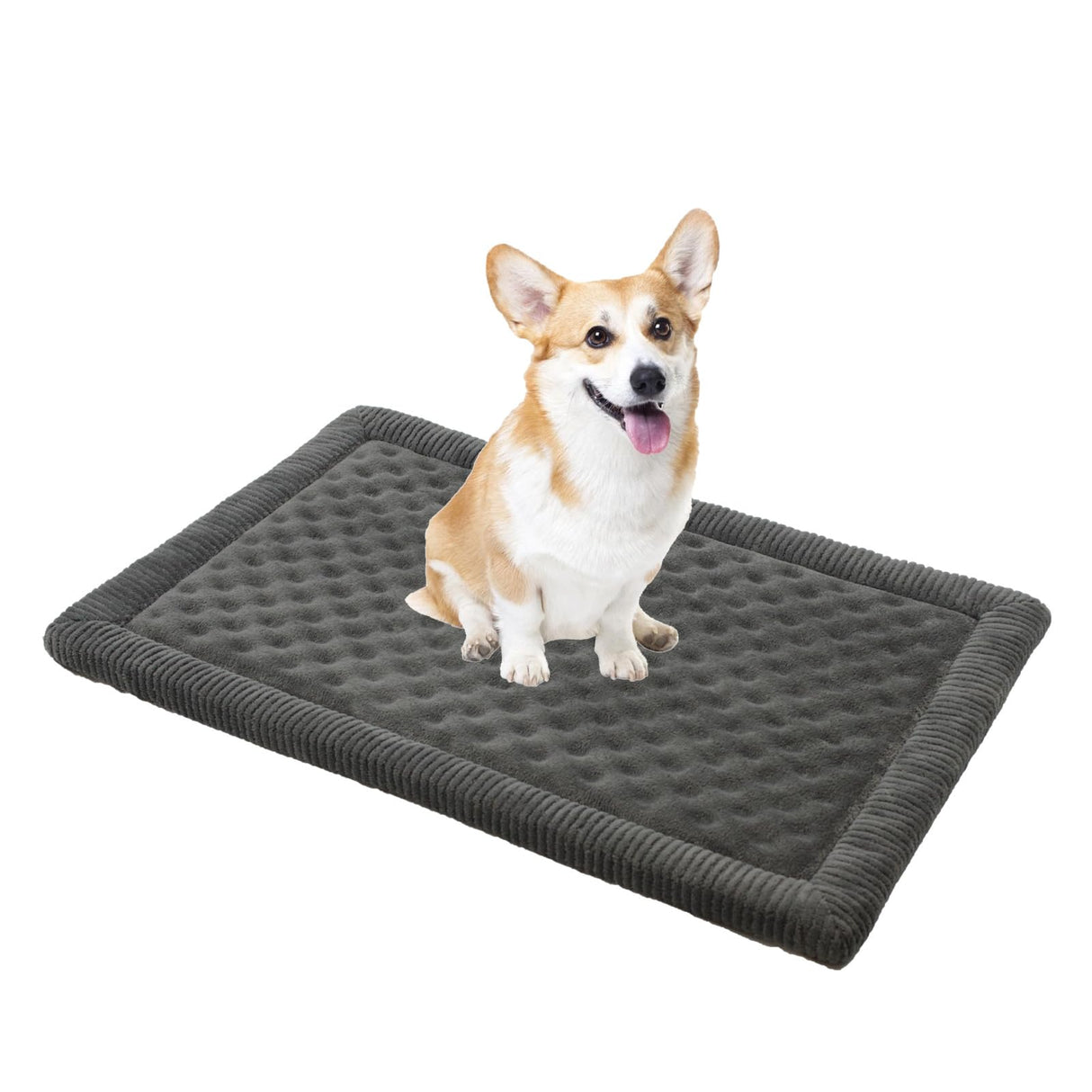 MINIDEAR Dog Crate Pad, Crate Bed Non-Skid Kennel Pad, Rubber Backing Memory Foam for Dog Bed Mat, Machine Washable Dog Bed for Crate, 17"x24"