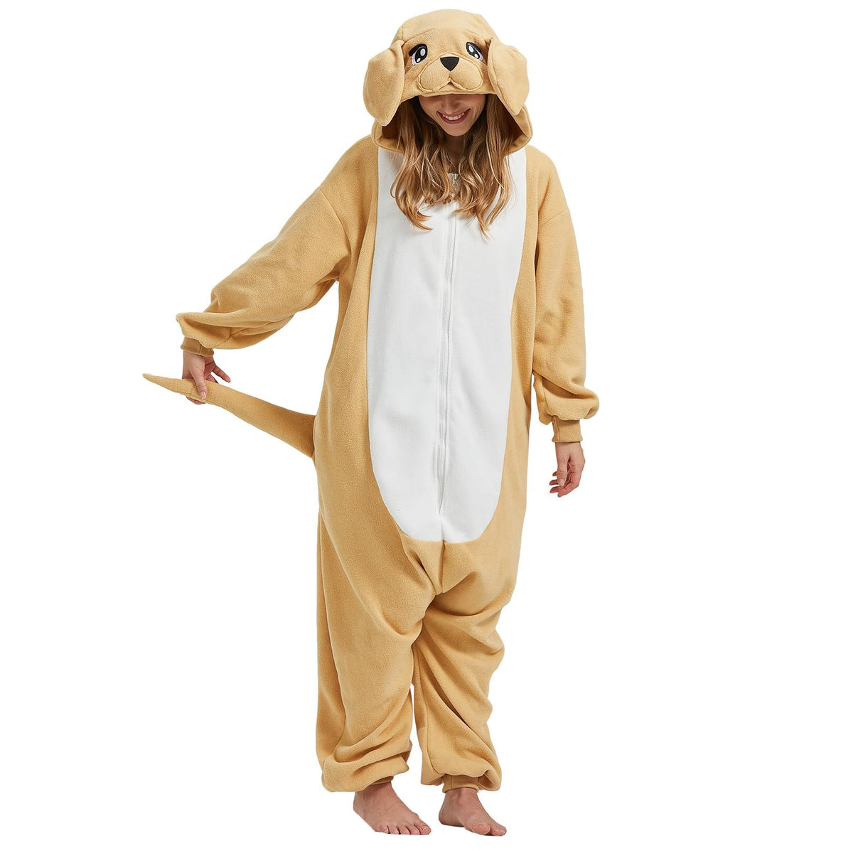 BETIFUHOM Golden Retriever Dog Onesie Pajamas Halloween Costume Unisex Cartoon Dog Animal Christmas Cosplay