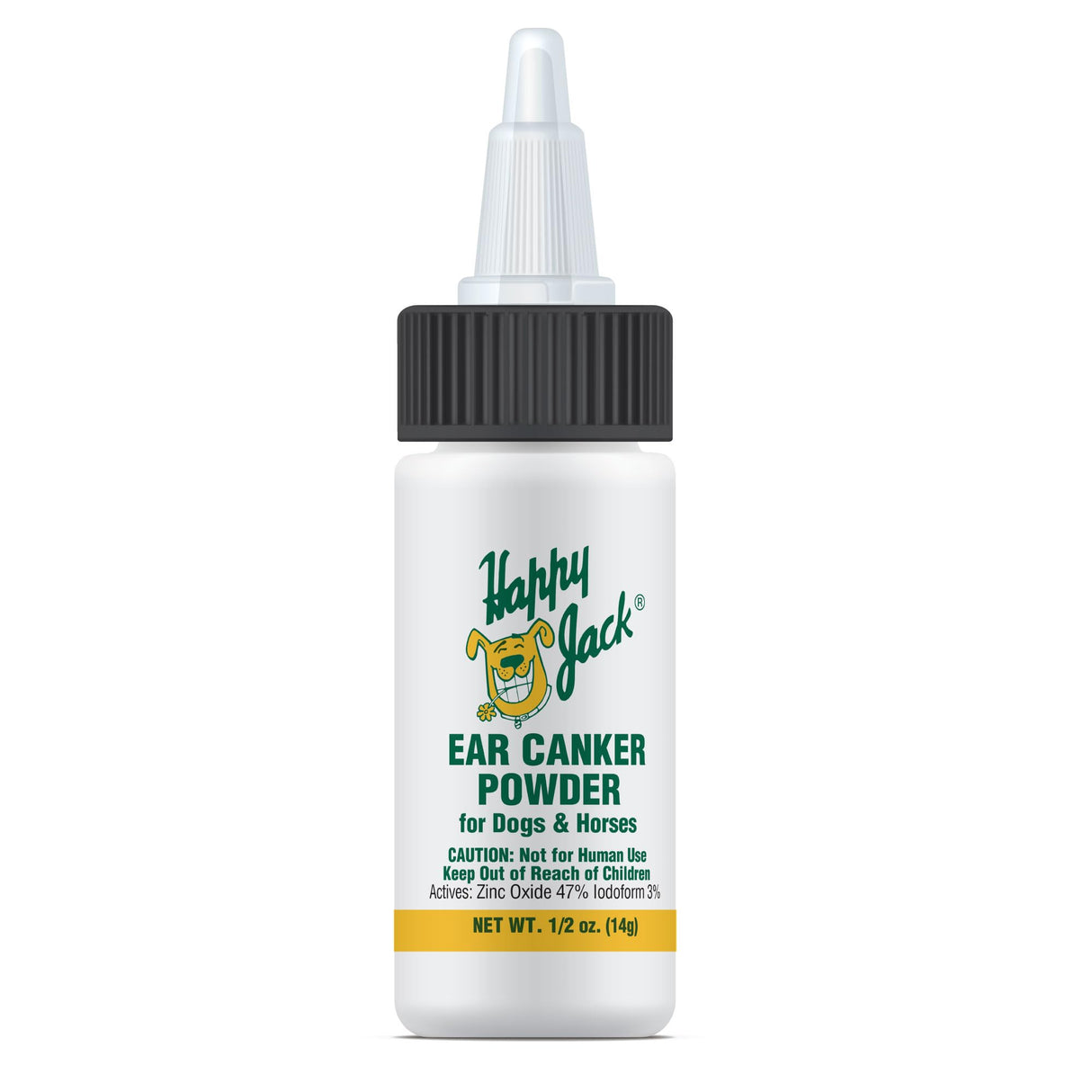 HAPPY JACK Ear Canker Powder (0.5 oz) Dog Ear Powder for Infections, Made in USA, Helps Allergies, Polyps, Overproduction of Wax