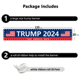 Probsin Trump 2024 Banner 120" x 20" Decorations Take America Back Blue Red Star America Yard Sign Flag Party Supplies Photo Backdrop Poster Hanging Outdoor Gate Decor Fence Door Indoor Wall