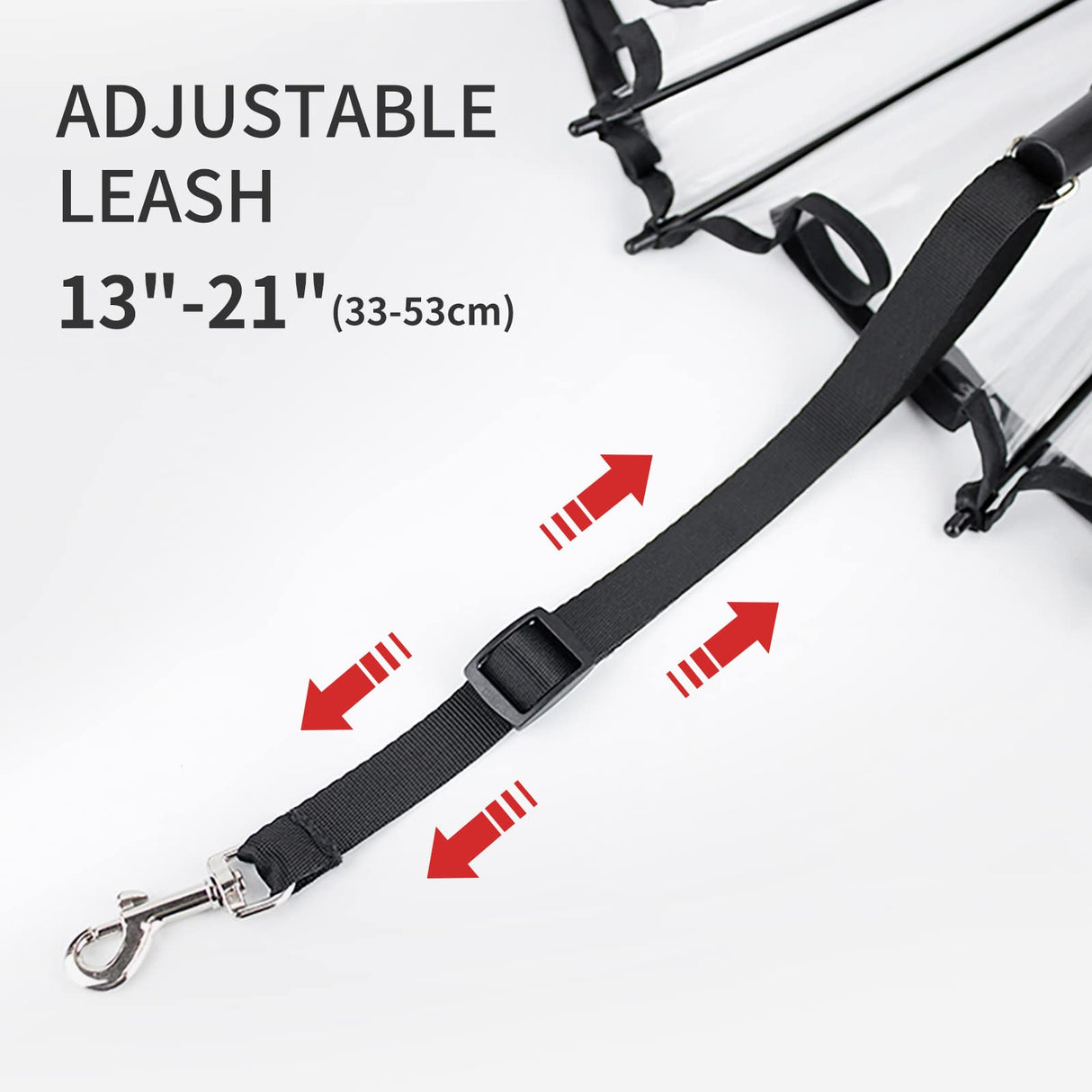 NAMSAN Dog Umbrella for Small Dogs, Self-Assembly Dog Umbrella Leash, Clear Doggie Rain Umbrella, Puppy Walking Umbrella with Adjustable Leash