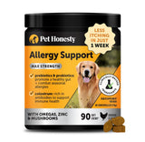 Dog Allergy + Itch Relief Max Strength Chews – Probiotic Supplement for Dogs with Colostrum, Omega Fatty Acids – Supports Seasonal Allergy Relief, Healthy Skin, Coat & Immune System (Chicken, 90ct)