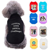 Custom Pet Tanktops Shirts Personalized Photo Logo Name Dog Cat Puppy Tee Shirt Tank Top Vest Apparels Clothes DIY Summer Costume for Small Dog Puppy Cat