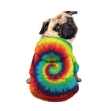 Howila Dog Hoodie Sweater with Hat - Tie-dye Rainbow Spiral Soft and Warm Dog Cat Sweater - S, M, L