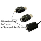 Smart USB Thread Charger Cable with LED Conversion Indicator Light, 3-Piece Set Smart Overcharge Protection USB Adapter and Wireless Home Soldering Iron Charging (Black)