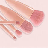 5pc Makeup Brush Set with Mirror & Storage Box – Portable Multifunctional Powder/Blush Brush, Mini Foundation & Eyeshadow Brushes for On - the - Go Beauty Touch - Ups