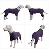 Lovelonglong Ribbed Dog Pajamas Cotton Knitted Dog Jumpsuits 4 Legged All Season Warm Pet Bodysuits for Large Medium Small Dogs Purple 3XL