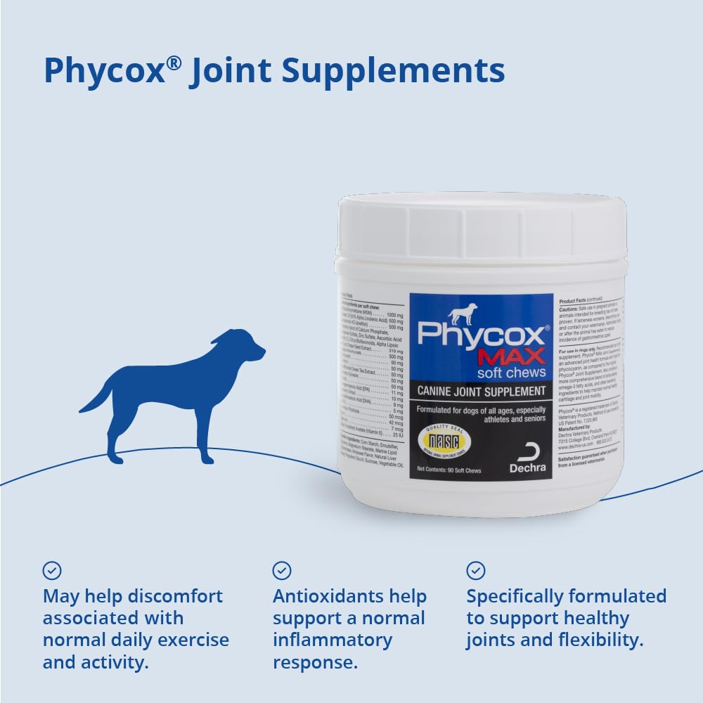 Phycox MAX Dog Joint Supplement Soft Chews, 90 Ct