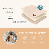 Pelsbarn Dog Cooling Mat- Ice Silk Summer Comfort, Self Cooling, Non-Slip Dog Pad, Durable & Washable, Mat for Small Dogs 18"" x 21"", Support Shelter Dogs with Every Purchase (Beige)