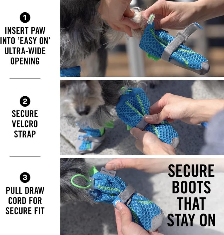 Canada Pooch Dog Boots for Hot Pavement - Dog Boots & Paw Protectors with Anti Slip Rubber | Water Friendly, Breathable Dog Shoes for Hot Days, Great for Dogs Neon Pink - Size 2