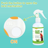 Aloe Vera Bird Spray, Moisturizes Feathers Soothes Dry Itchy Skin, Supports Molting Healthy Plumage, Prevent Feather Plucking Gentle Care, Safe Effective for Parrots Finches All Birds, Odor-Free