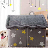 Dog House Indoor, Foldable Soft Kennel Bed with Cushion for Small Medium Large Dogs Cats, Winter Warm Cat Nest Puppy Cave (XL-Within 40 lbs)