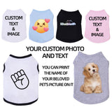Custom Dog Shirt,Personalized Pet Apparel with Name Text Photo Image,Lightweight Breathable Puppy Kitten Cotton Vest for Small Medium Large Dogs Cats,Puppy Gift (Gray, 5X-Large)