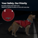 Mihachi Dog Coat for Small Dogs, Warm Dog Winter Coat Waterproof Dogs Jacket with Harness Built in Reflective Pet Fleece Vest, Puppy Cold Weather Coats Turtleneck & Windproof Dogs Snowsuit, Red S