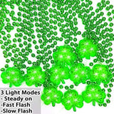 TURNMEON 10 Pack St.Patrick's Day Light up Shamrocks Necklaces Accessories Metallic Green Beads Necklace Irish St. Patrick's Day Party Favors Supplies Dressing-up Costume for Women Men