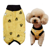 RSS07 Winter Fleece Wound Protective Clothes for Puppy, Little Animals - Warm Dog Vest, Windproof Spay Recovery Suit (Yellow-Black-M)