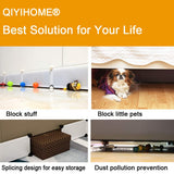 QIYIHOME Under Bed Blocker for Pets, Gap Bumper for Under Bed, Stop Things Going Under Bed or Sofa Couch, Toys Blocker for Cats Dogs, Easy to Install, Total 7" Height 78.5" Length, Black