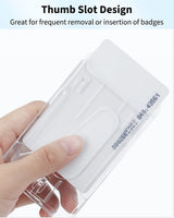 Pawfly 2 Pack Vertical 2-Card Badge Holder with Thumb Slot Hard Transparent PC Case Protector for Office School IDs Credit Cards Driver’s Licenses and Passes