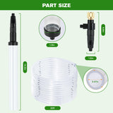 ZRDR Aquarium Siphon Vacuum Gravel Cleaner Kit for Fish Tank Cleaning Gravel & Sand, Fish Tank Water Changer Metal Faucet Connector with Long Hose Drain & Fill（32ft）