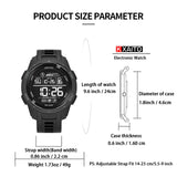 KXAITO Men's Watches Sports Outdoor Waterproof Military Watch Date Multi Function Tactics LED 46mm Face Alarm Stopwatch for Men (8105 Black All)