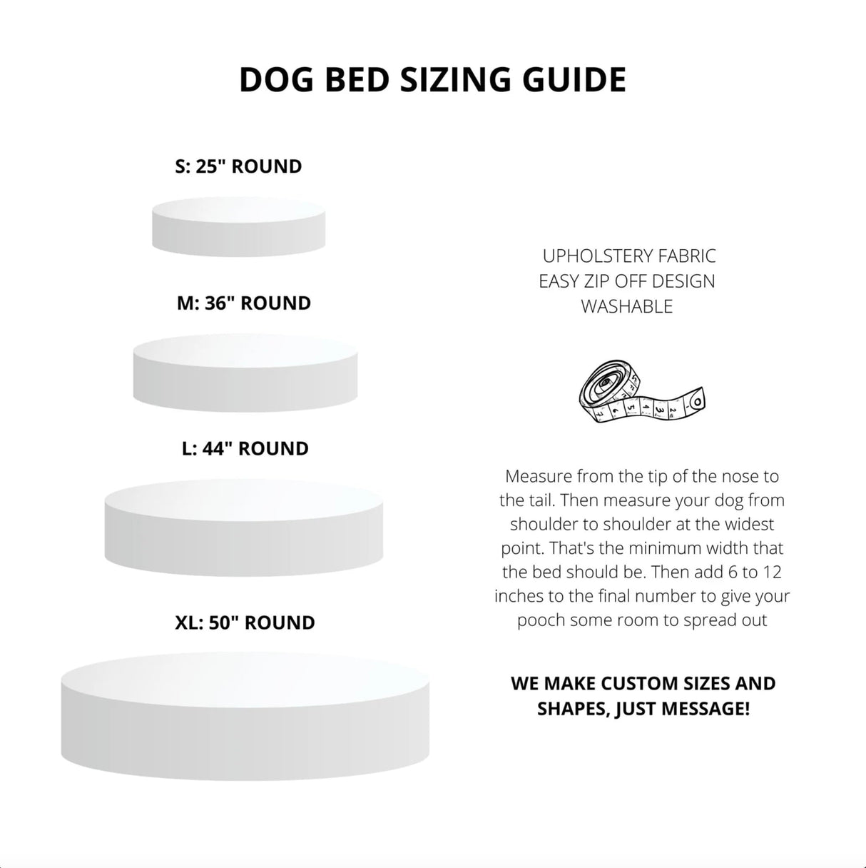 Round Toile Dog Bed, French Navy Toile Pet Bed, Modern Circular Puppy Bed w/Personalization, Large Breed Pet Bed (Navy & Cream, Small Cover Only)