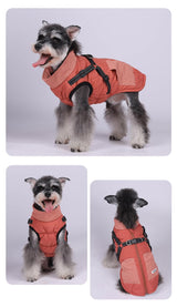 Dog Coat for Medium Dogs Jackets Waterproof Reflective Fleece Inner Dog Winter Jacket with Harness Zipper Dog Cold Weather Coats for Medium Dogs Winter Coat Clothes Red