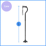 Medline Walker and Cane Combo Kit for Caregivers, Seniors and Adults: Mobility Aid for Seniors, Adults with Leg or Foot Injuries - 1 Ct.