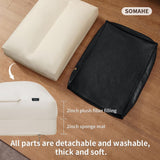 SOMAHE Dog Bed Medium Size Dog Orthopedic Beds for Small Dogs with Removable Washable PU Leather Cover Waterproof Black 35.4×27.5×4inch