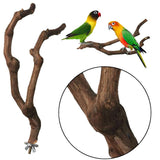 kathson Natural Parrot Perch Bird Stand Pole Wild Grape Stick Paw Grinding Fork Parakeet Climbing Standing Branches Toy Chewable Cage Accessories for Small Budgies Cockatiels Lovebirds 2PCS