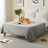 CAPT.SNOOZE Water Proof Blanket 50x60 Inches - Reversible Flannel Blanket for Bed, Sofa,Couch- Spillproof, Leakproof Soft Double-Sided Light Grey Throw Blanket for Adults, Pets, Couples
