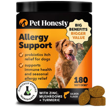 Load image into Gallery viewer, Pet Honesty Dog Allergy &amp; Itch Relief - Advanced Itch Supplement with Probiotics for Dogs - Immune Support &amp; Skin Relief for Seasonal Allergies - Natural Itchy Skin &amp; Paw Relief - (Salmon, 180 Ct)
