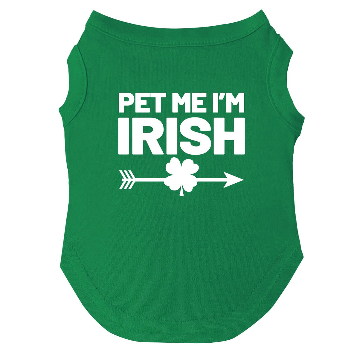 Pet Me I'm Irish Dog Tee Shirt | Sleeveless Breeds | St.Patrick's Day | Lucky | Shamrock | Irish Holiday |Green, 2X-Large 987