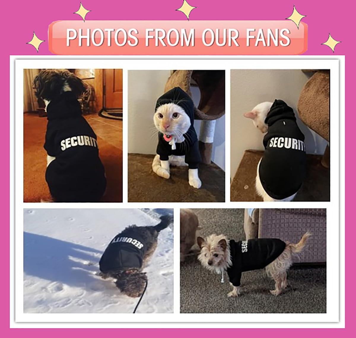 Security Dog Hoodies Clothes Apparel Winter Sweatshirt Warm Sweater Cotton Puppy Hoodie for Small Dog Medium Large Cat Grey, 5XL