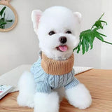 Knitted Dog Sweater for Small Dogs Cats Thick Warm Puppy Clothes Turtleneck Elastic Chihuahua Bulldog Dachshund Outfits(X-Large,Blue)