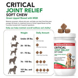 VetSmart Formulas Critical Joint Relief Soft Chew for Dogs – Hip & Joint Supplement with Glucosamine, MSM, Green-Lipped Mussel – Joint Discomfort, Hip Dysplasia & Mobility Support, Made in USA