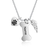 ALBERTBAND Dog Necklace for Women Personalized Dog Paw Charm Pendant Necklace -Dog Bone Memorial Necklace Custom Name Necklace Mom Gifts for Your Lover Pet