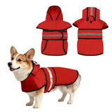 PETAXCELL Dog Raincoat, Dog Rain Jacket Waterproof Jacket Reflective Adjustable Hooded Pet Rain Coat with Leash Hole, (Red, 3XL), Intended for Large Medium Small Puppies